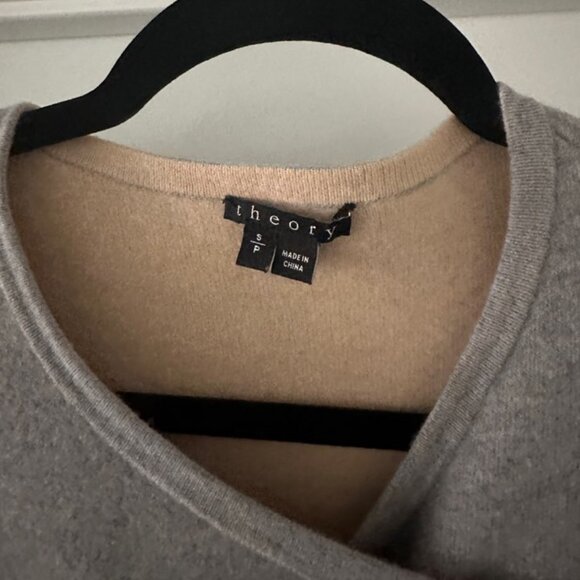 Theory Gray and Cream Pea Coat - Picture 3 of 8